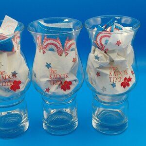 The Kapok Tree Florida Restaurant Hurricane Set of 3 Glasses EUC